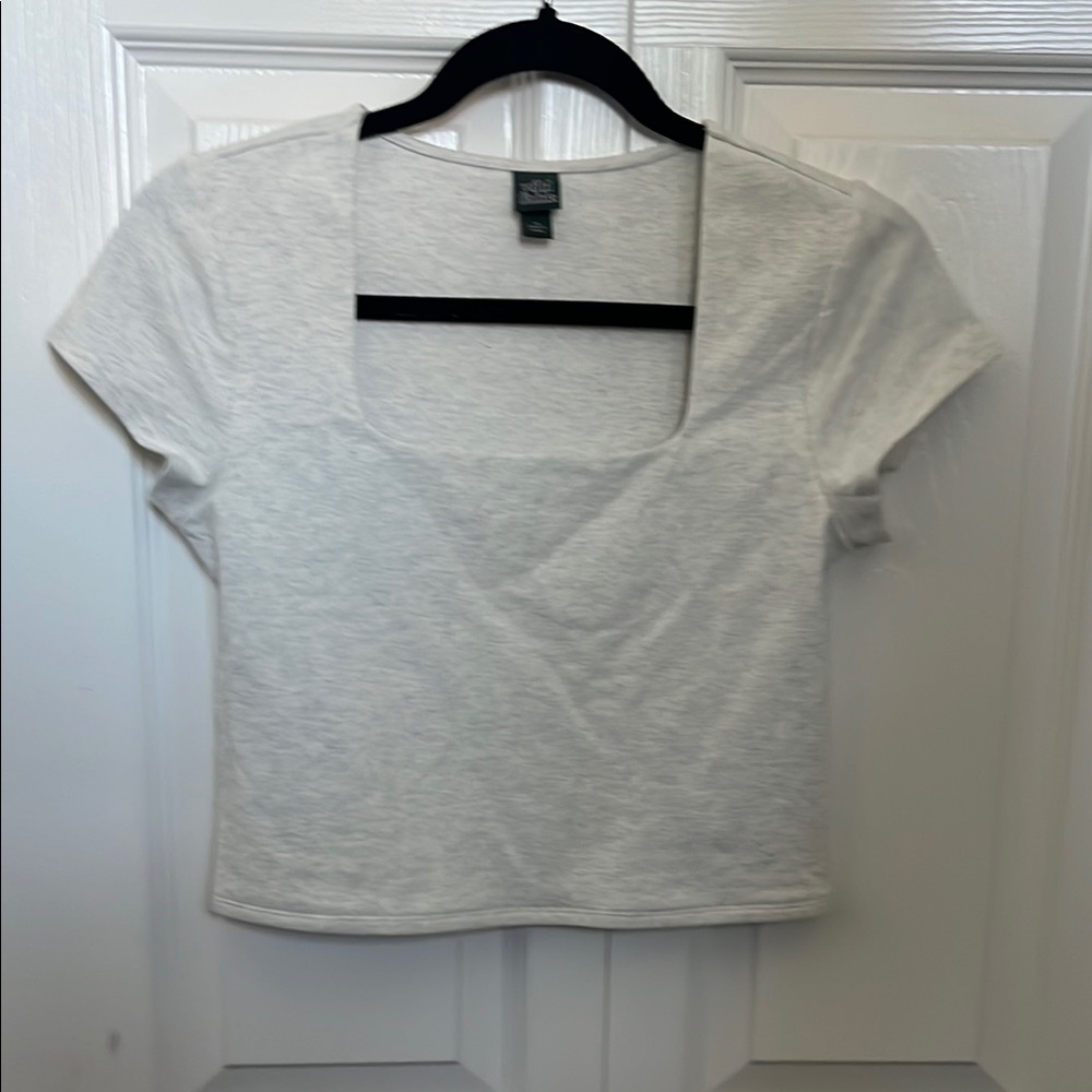 Wild Fable Cream Fitted Crop T-Shirt Short Sleeve